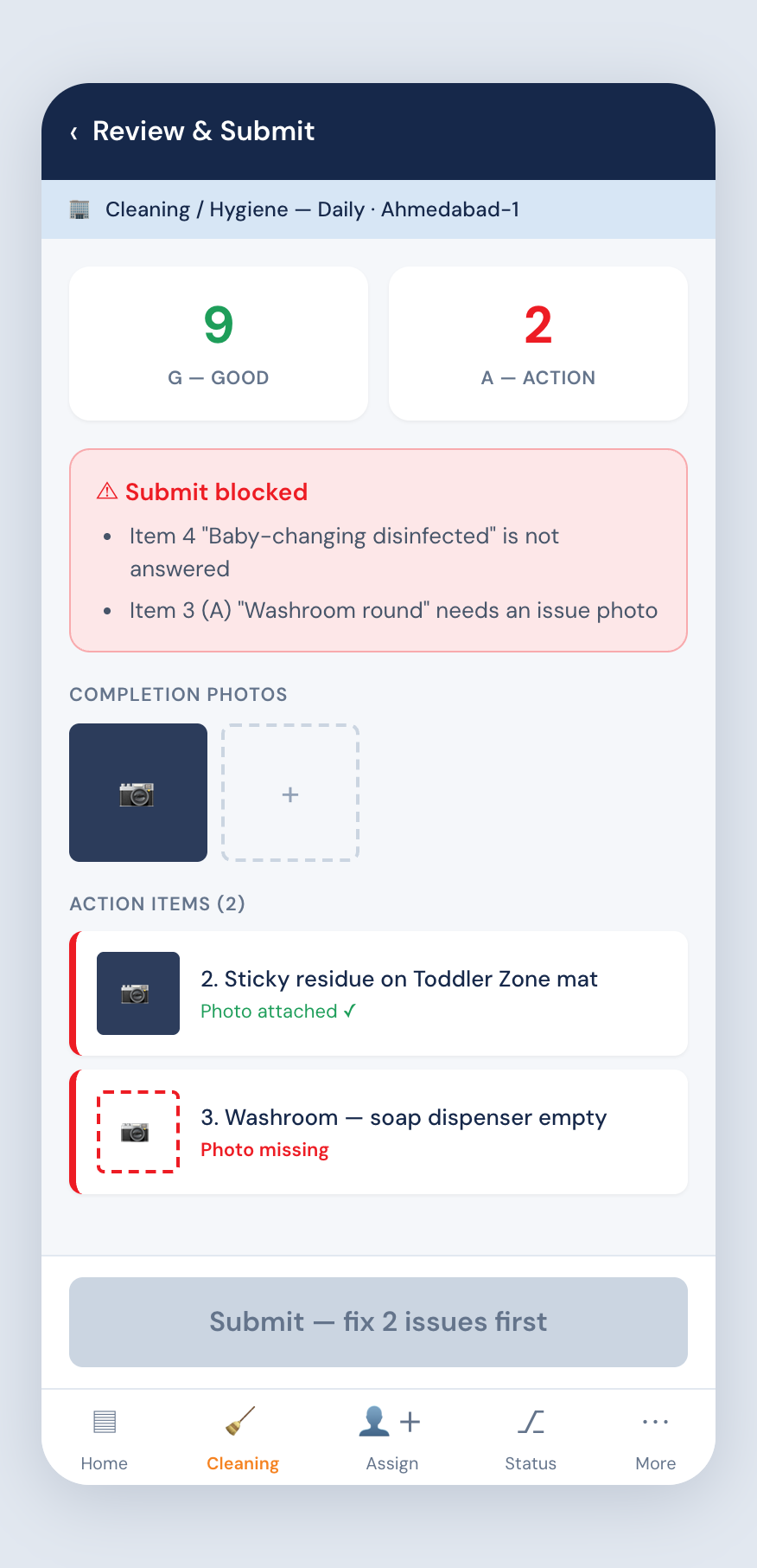 Checklist Submit