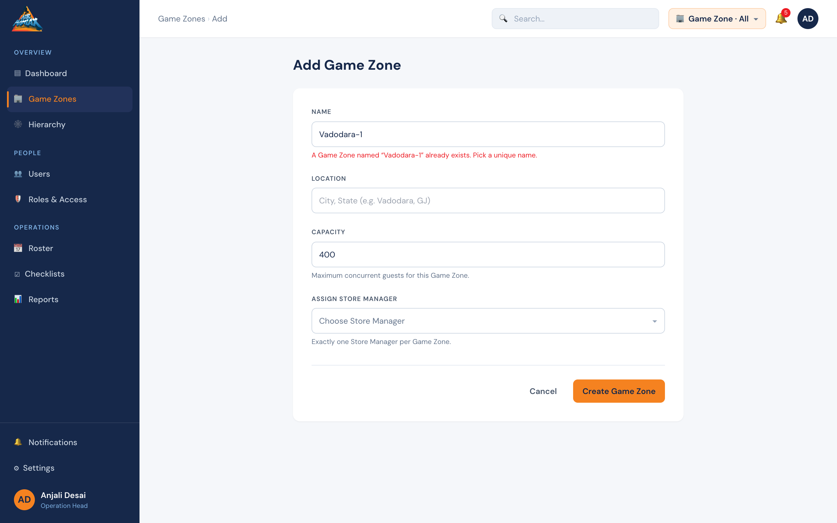 Game Zone New