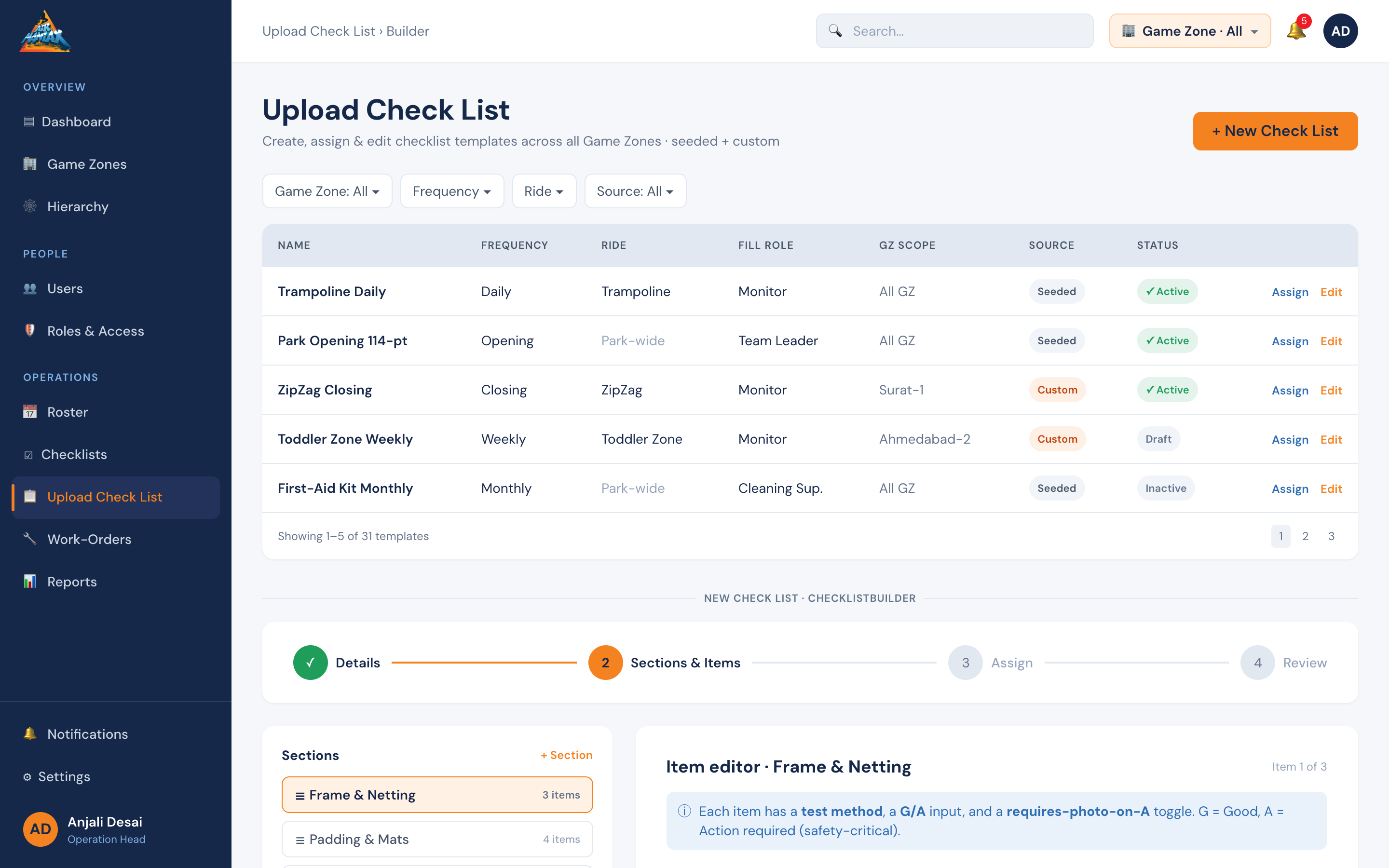 Checklist Upload