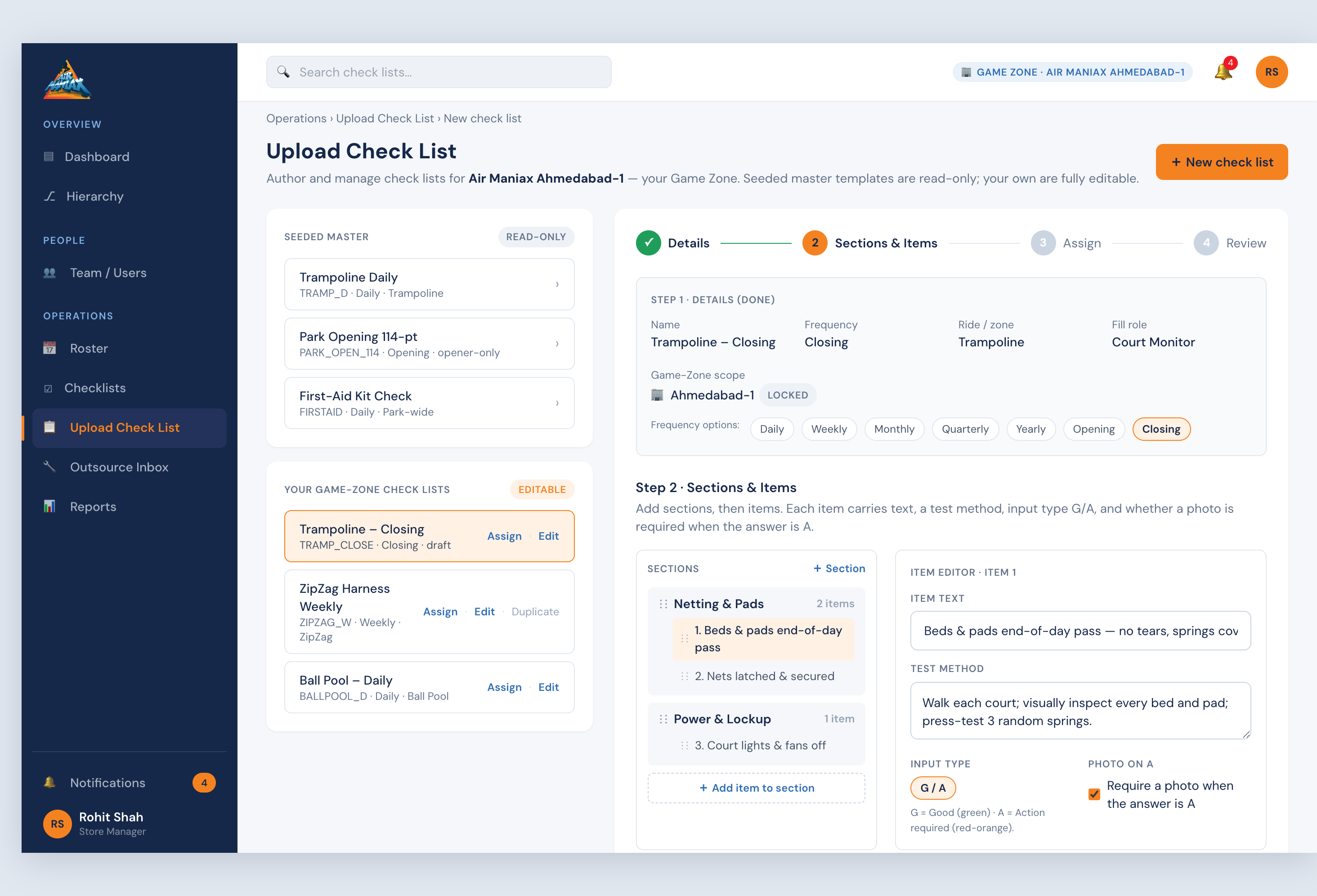 Checklist Upload